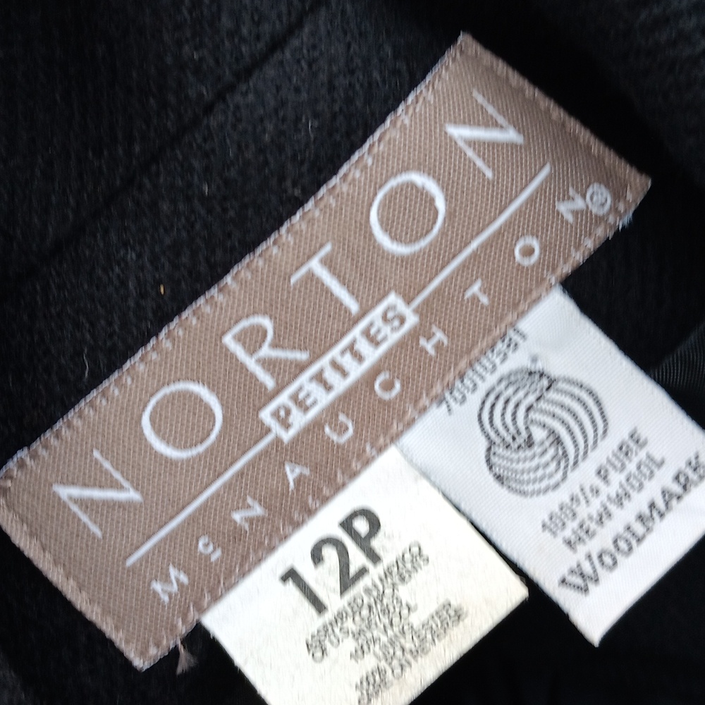 NORTON Mc NORTON PETITES LADIES PURE WOOLMARK  VINTAGE BLACK LUXURY BLAZER - Picture 7 of 17